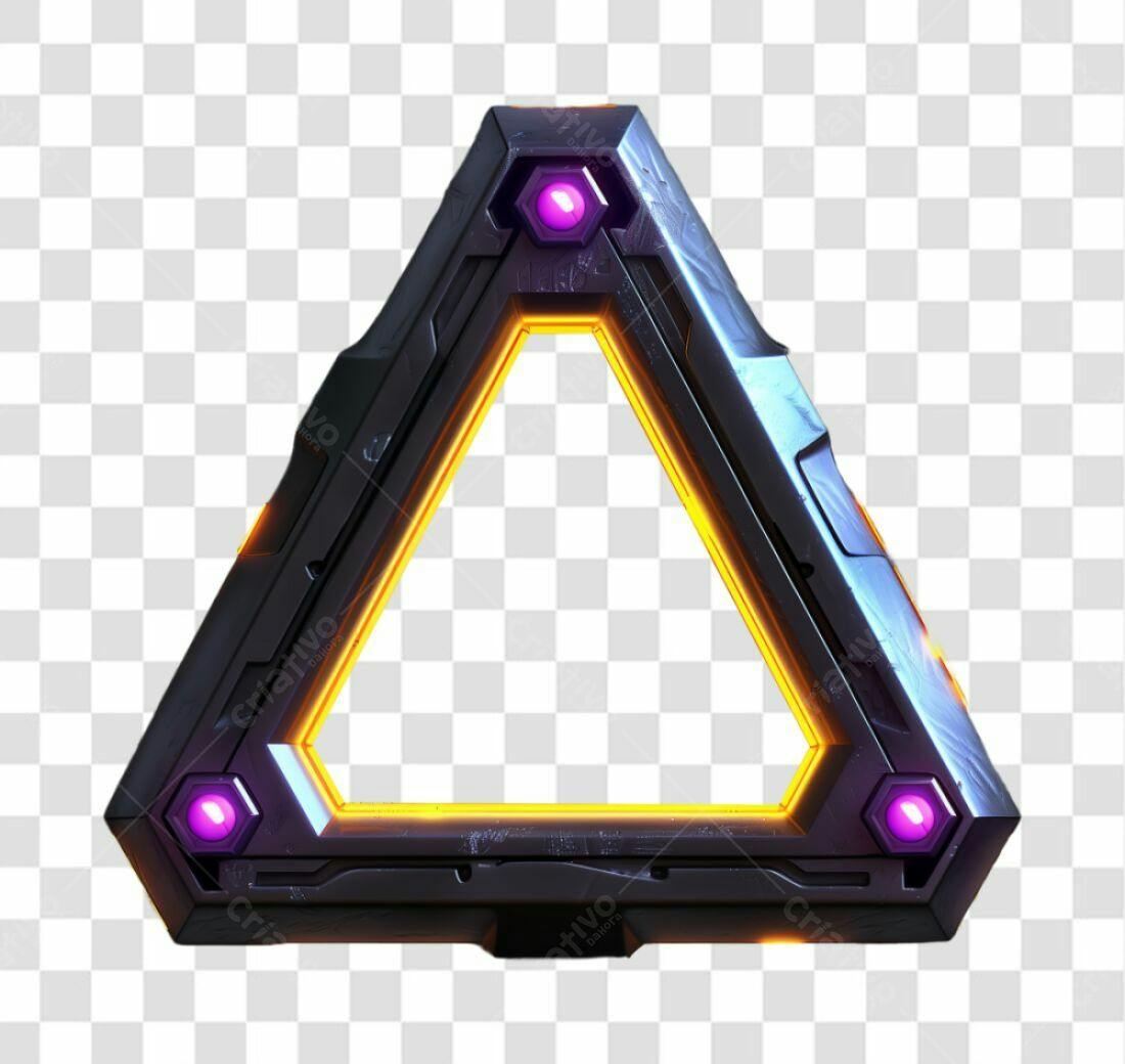 Moldura Triangular Sci-Fi PNG com fundo transparente