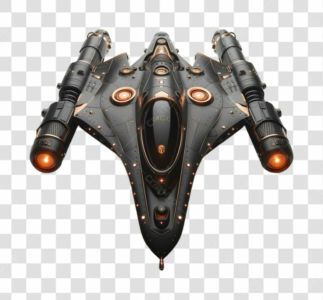 Icone Nave Espacial Sci-Fi PNG com fundo transparente