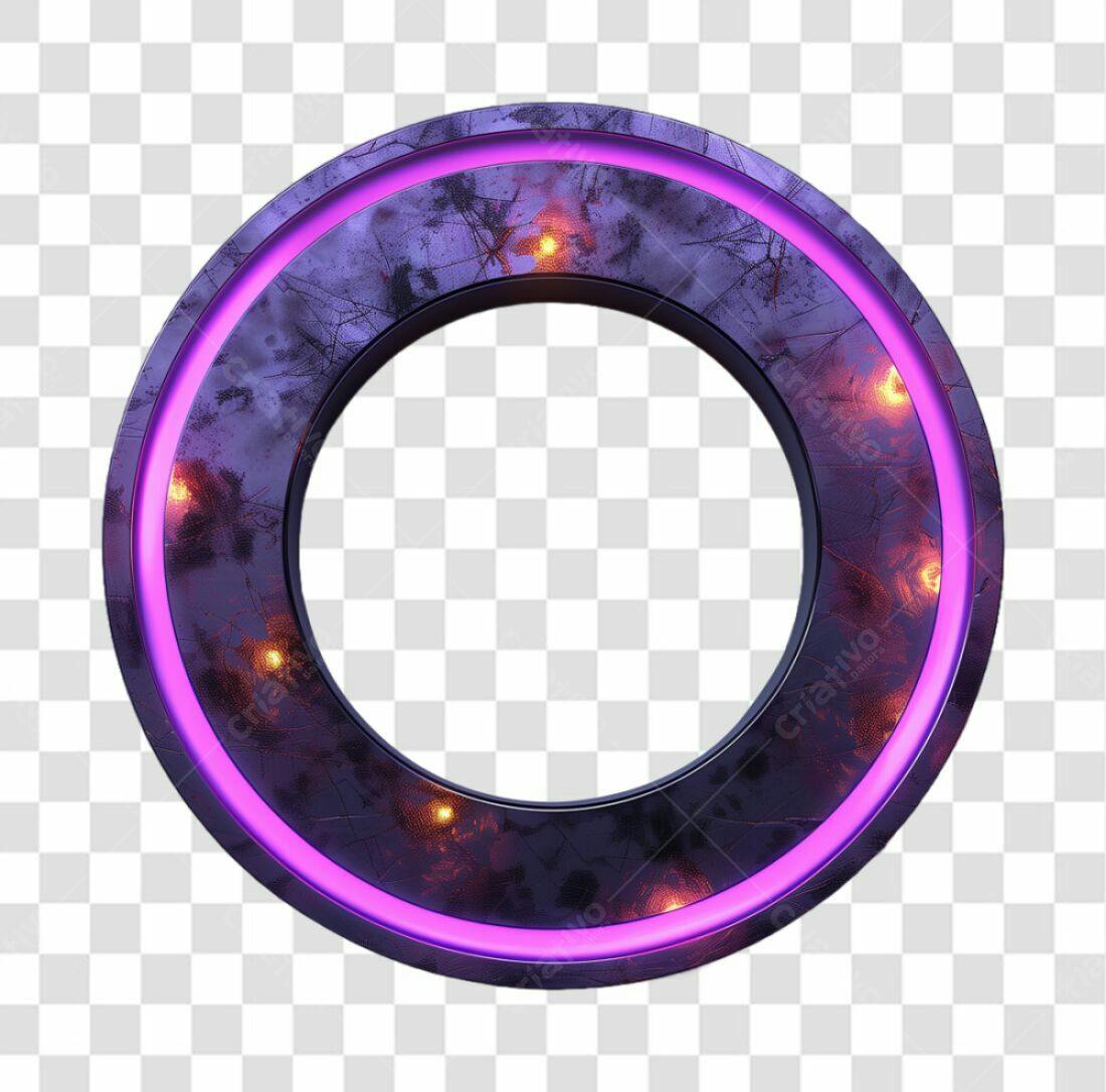 Moldura Circular Roxa PNG com fundo transparente