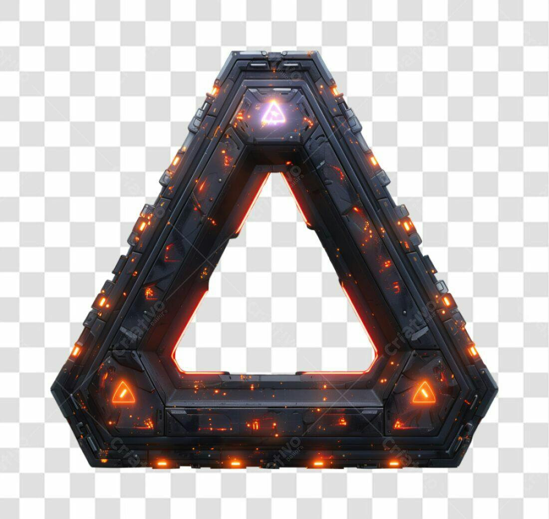Moldura Triangular Sci-fi PNG com fundo transparente