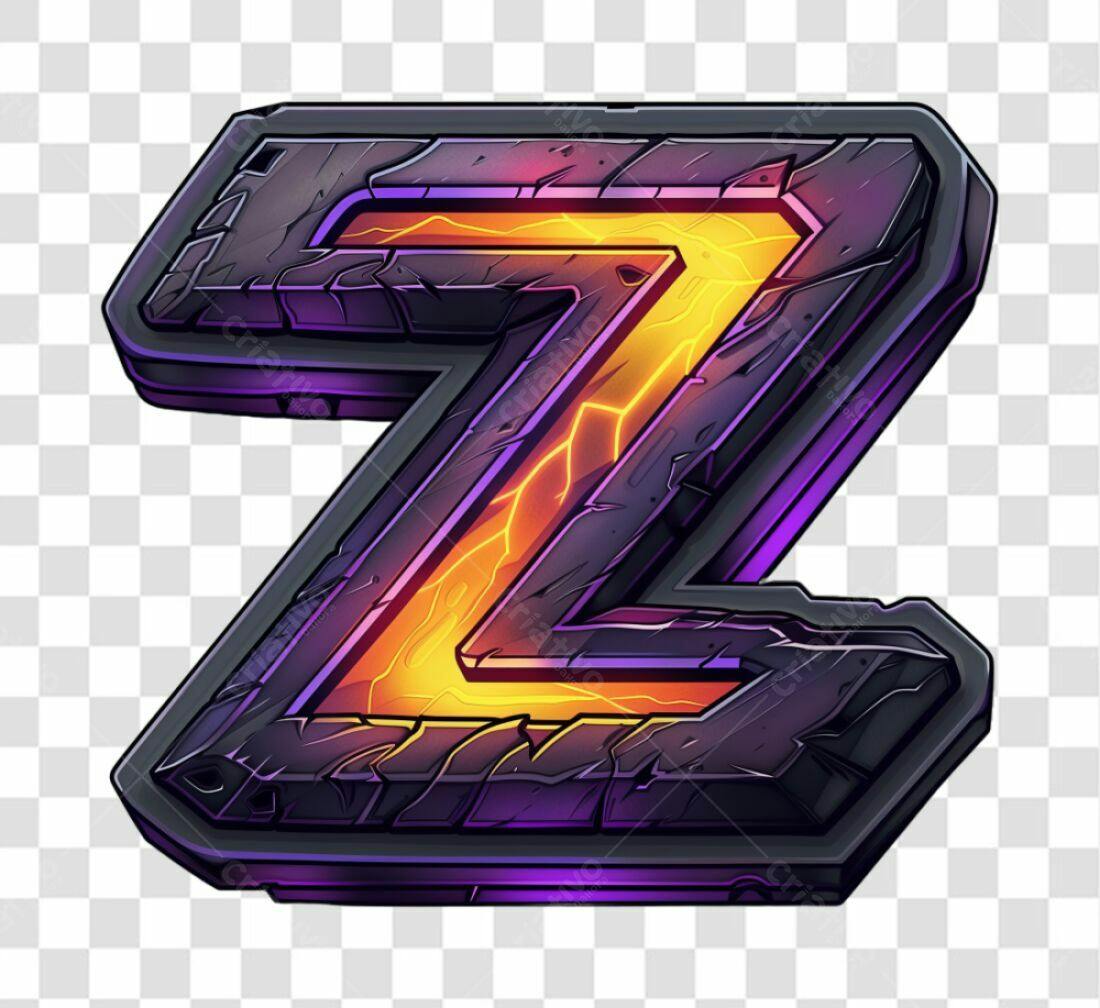 Icone Letra Z Fogo e Pedra PNG com fundo transparente