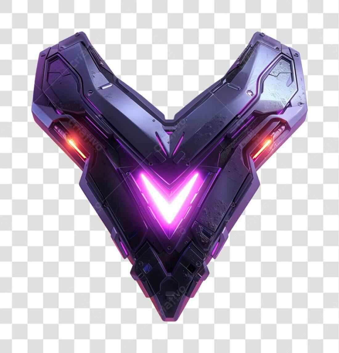 Icone Gamer Neon Roxo PNG com fundo transparente