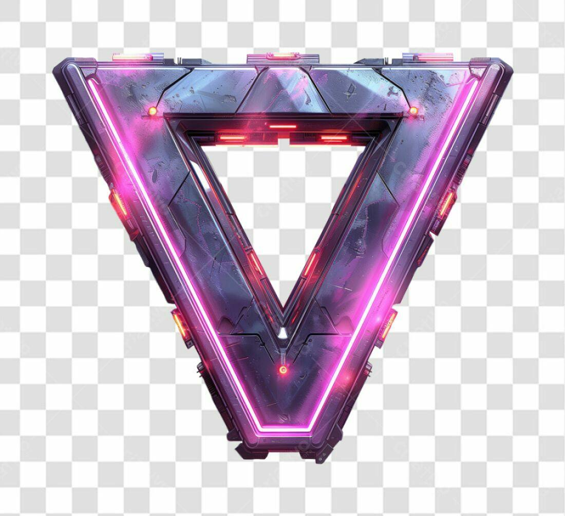 Icone Triângulo Neon Cyberpunk PNG com fundo transparente