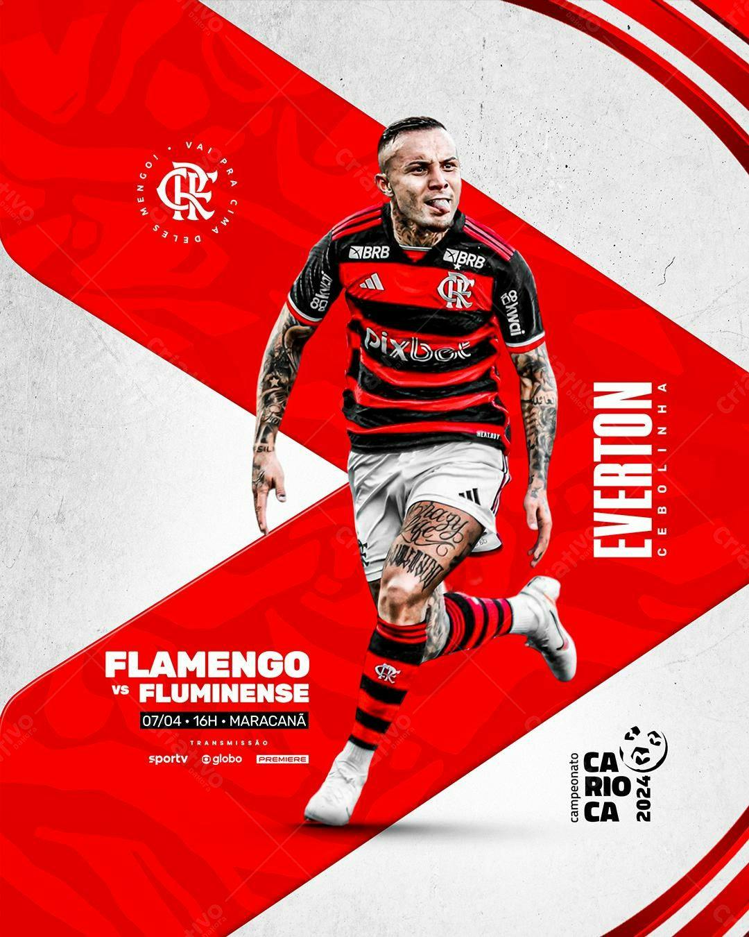 Flyer Flamengo x Fluminense PSD Editável
