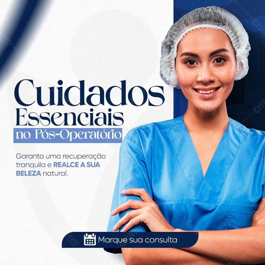Post de Instagram Cuidados Pós-Operatório PSD Editável