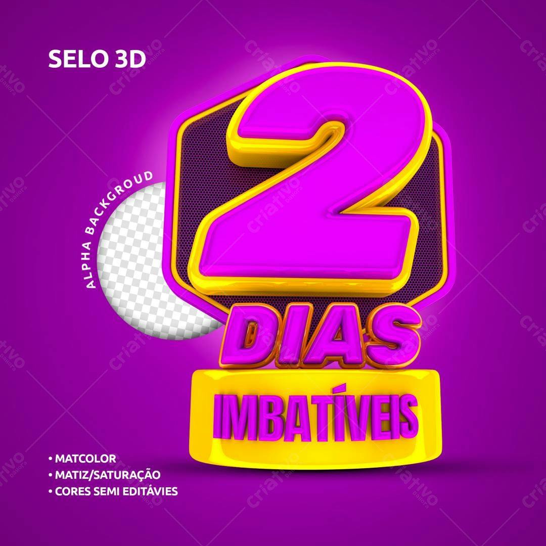 Selo 3D para Contagem Regressiva PSD Editável