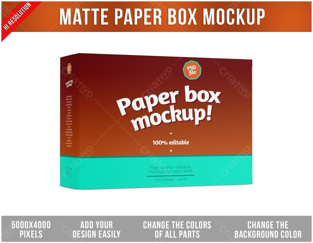 Mockup Caixa Papel Marrom e Verde-água: Design Moderno