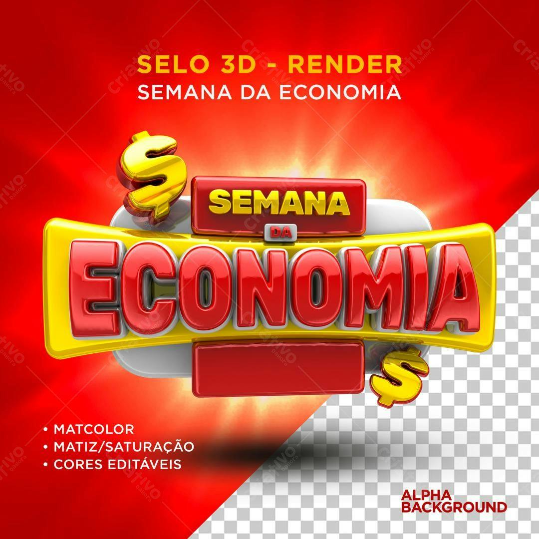 Selo 3D promocional vermelho e dourado