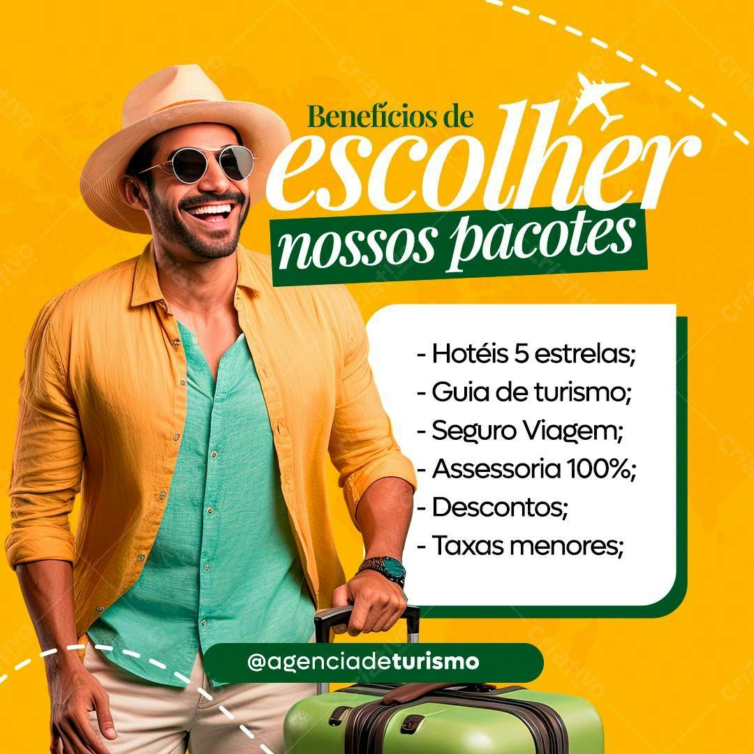 Postagem Instagram Pacotes de Viagem PSD Editável