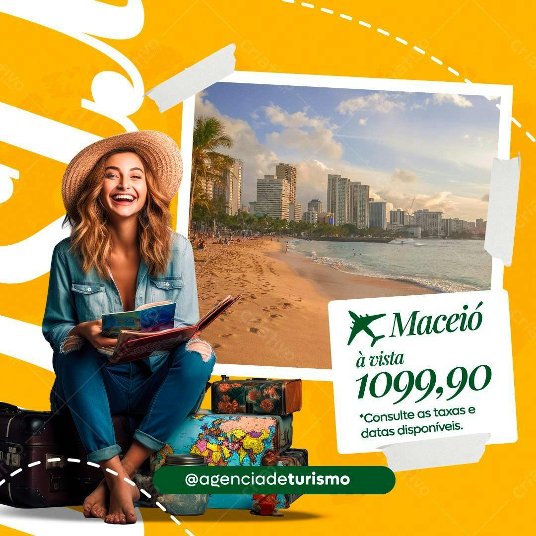 Flyer para Promoção de Viagem a Maceió PSD Editável