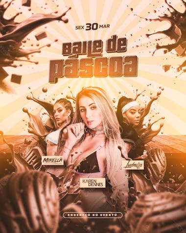 Baile de páscoa feed psd editável