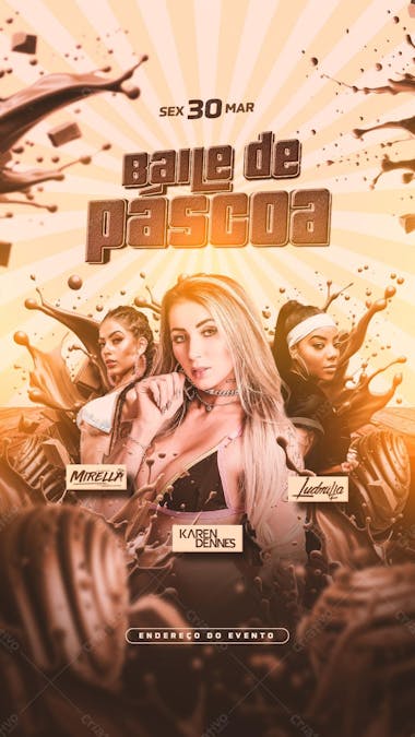 Baile de páscoa story psd editável