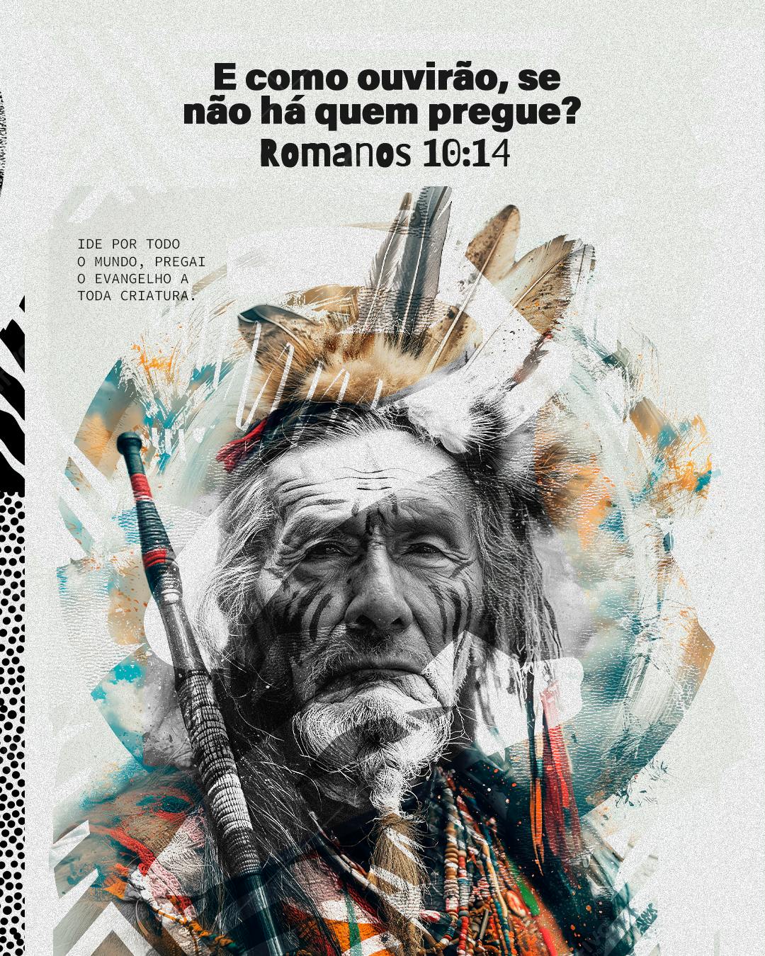 Poster Evangélico com Índio PSD Editável