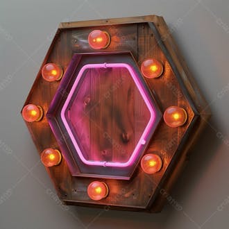 Elemento de madeira com luzes