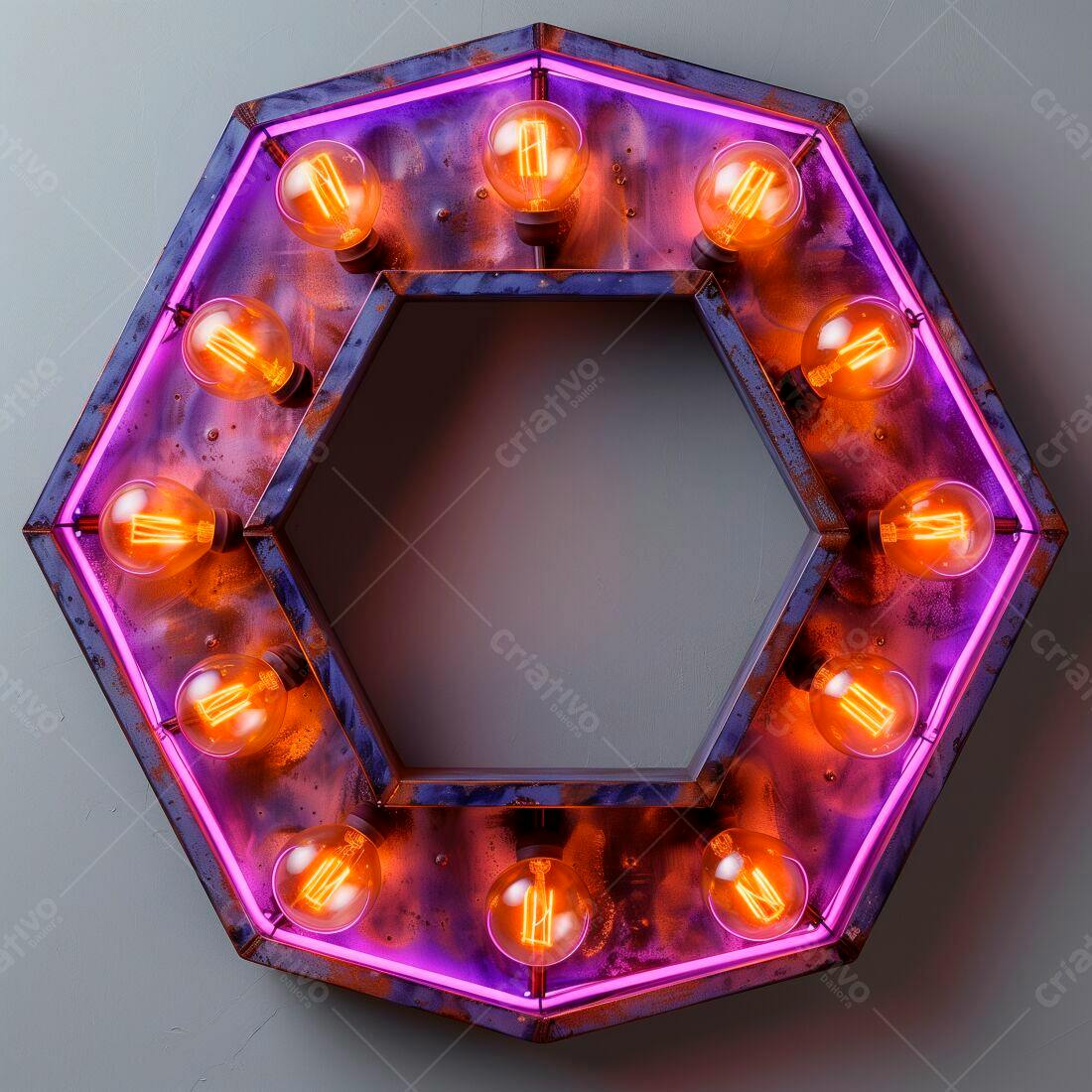 Luminária octogonal com lâmpadas vintage