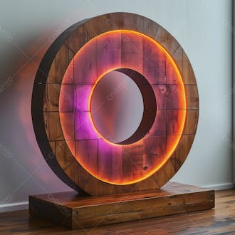 Elemento de madeira com luzes