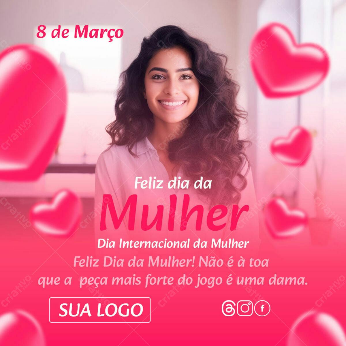 Postagem Dia Internacional da Mulher PSD Editável