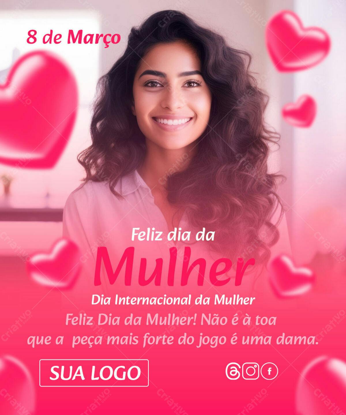 Postagem Dia Internacional da Mulher PSD Editável