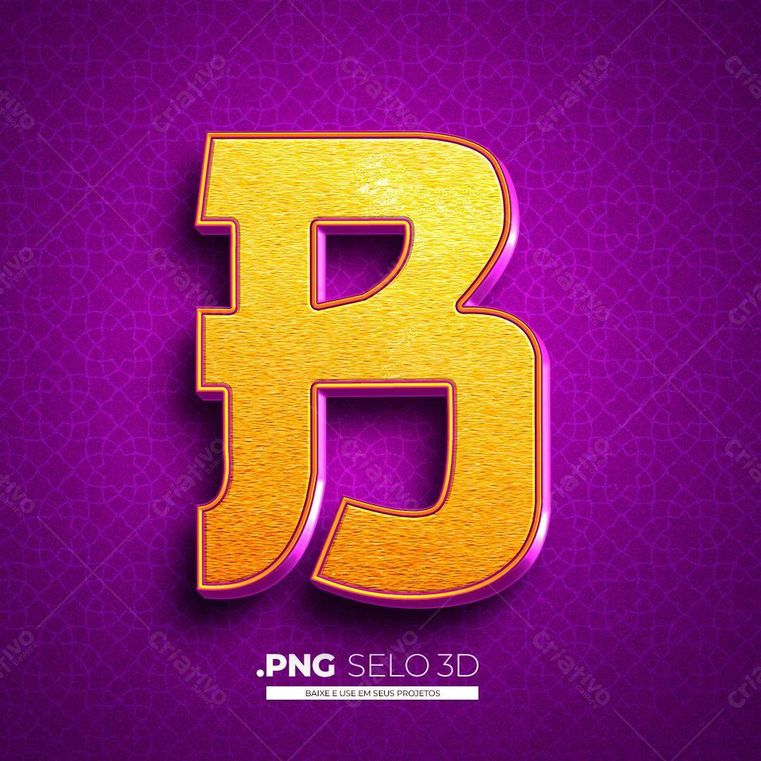 Selo Letra R dourado PNG com fundo transparente
