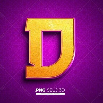 Letra D Alfabeto Elementos 3D Psd