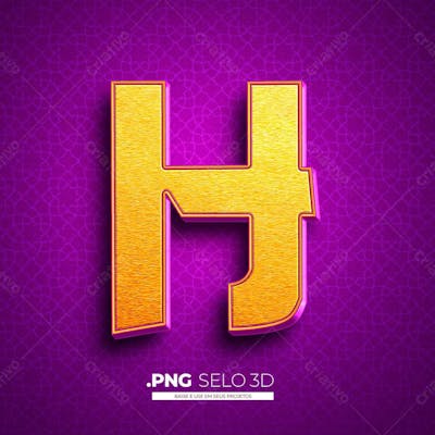 Letra H Alfabeto Elementos 3D Psd