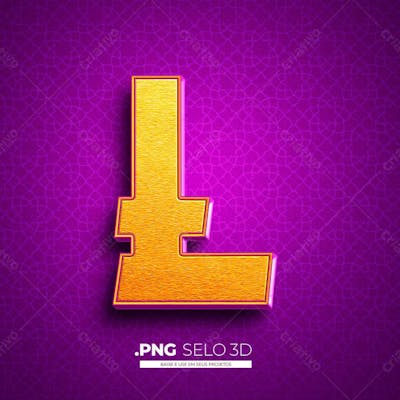 Letra L Alfabeto Elementos 3D Psd