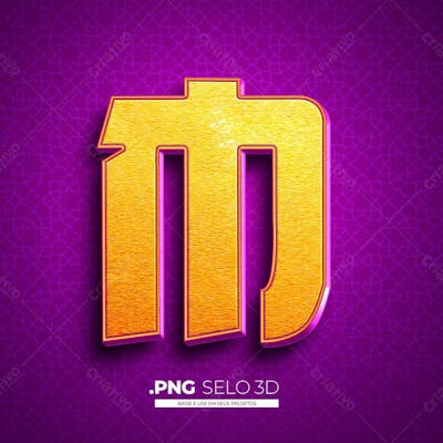 Letra M Alfabeto Elementos 3D Psd