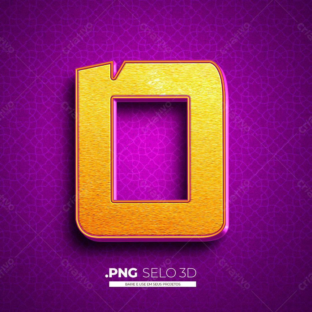 Selo 3D dourado PNG com fundo transparente