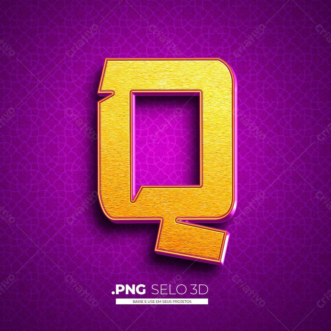 Selo 3D dourado e roxo PNG com fundo transparente