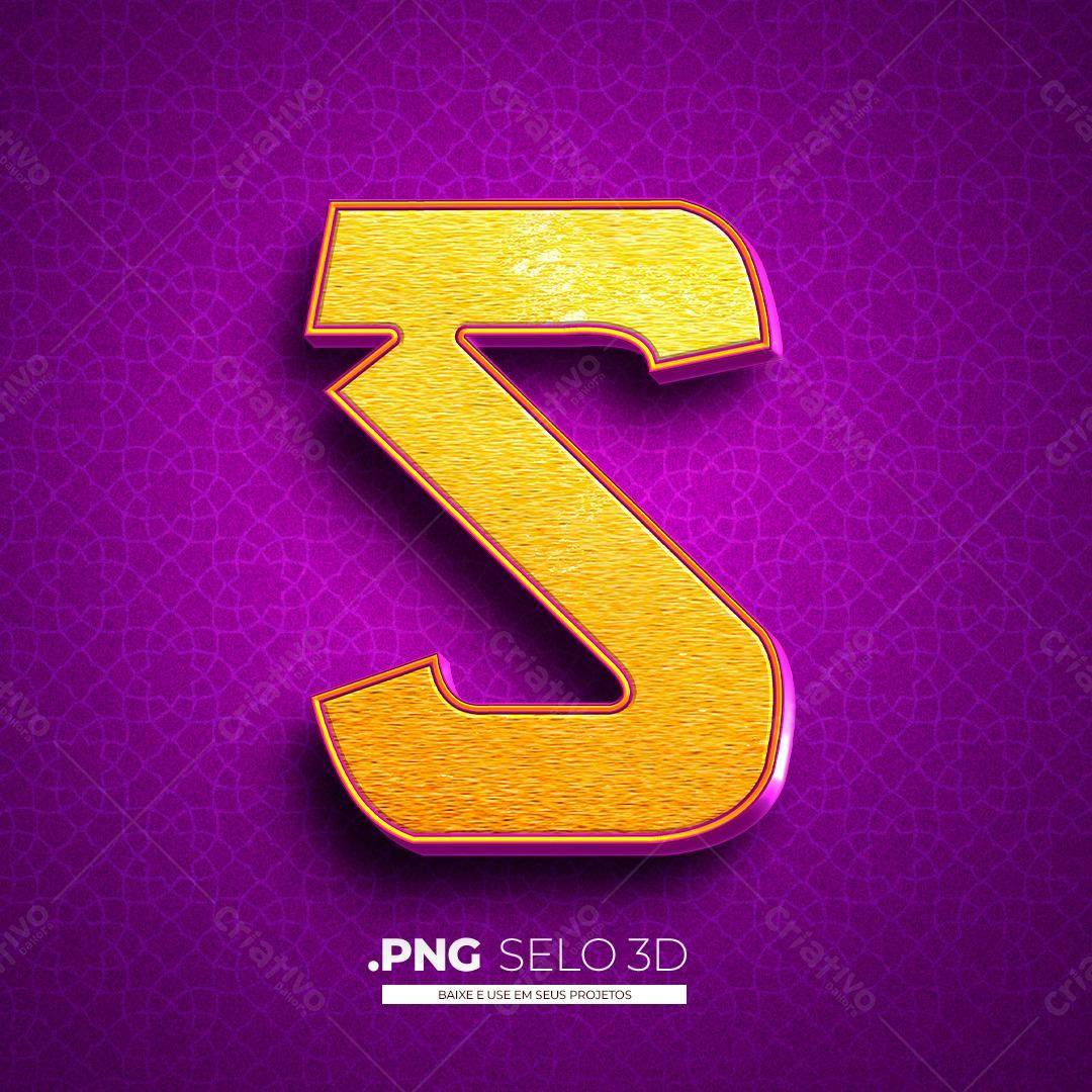 Selo 3D dourado PNG com fundo transparente
