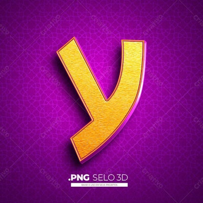 Selo Letra Y Dourada PNG com fundo transparente