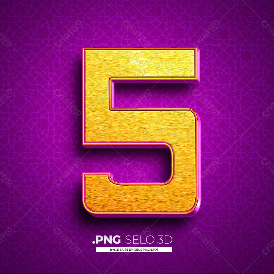 Selo Número 5 Aniversário PNG com fundo transparente