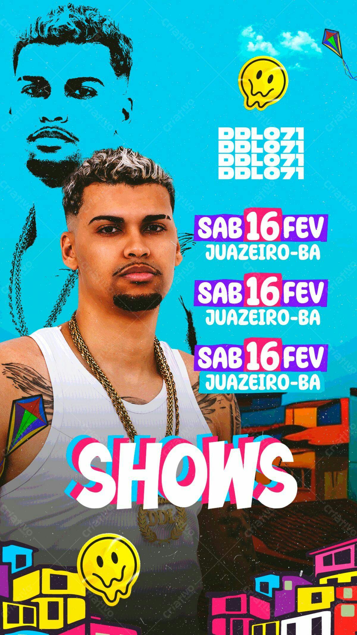 Flyer para Show Musical em Juazeiro-BA PSD Editável