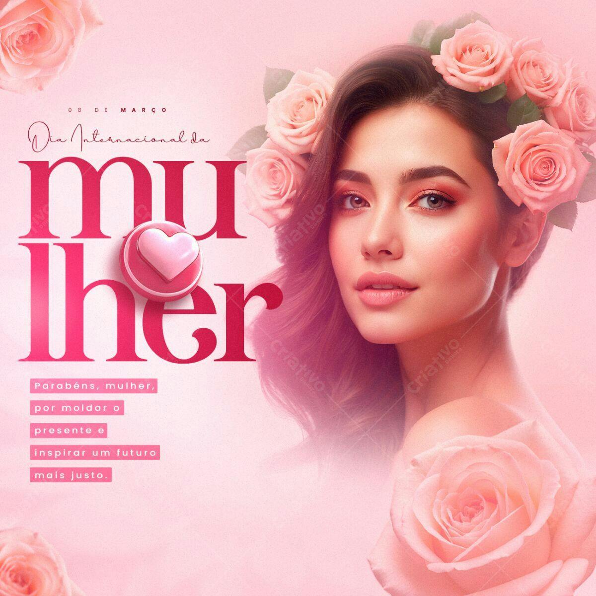Flyer Dia Internacional da Mulher PSD Editável