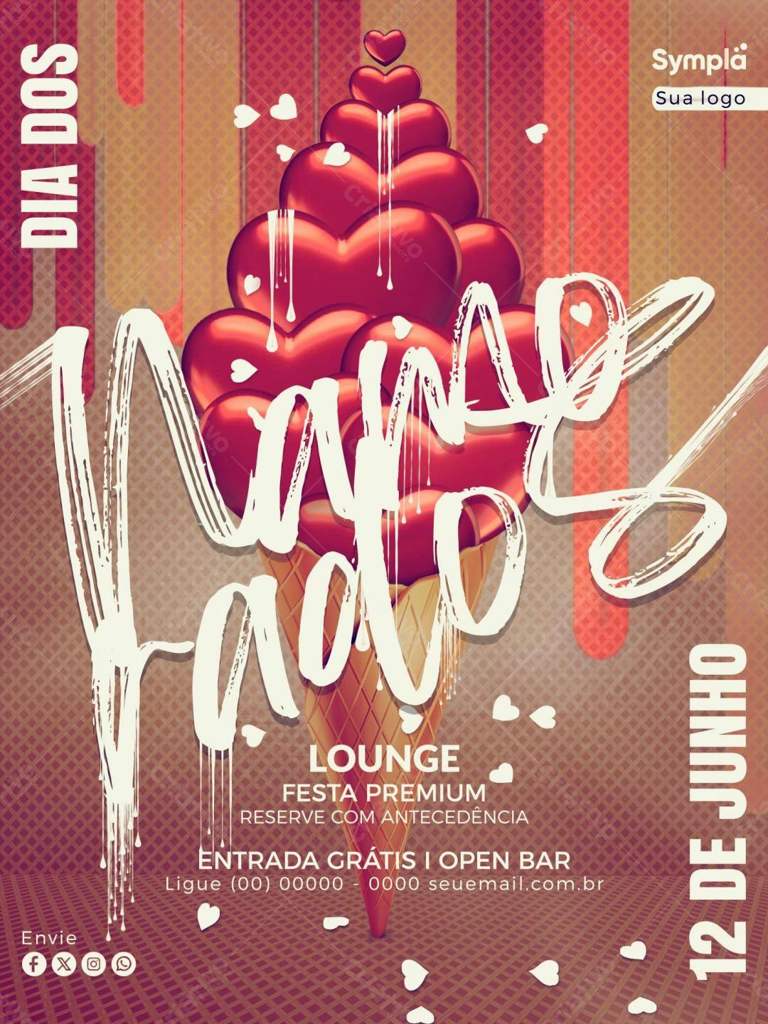Flyer Dia dos Namorados PSD Editável