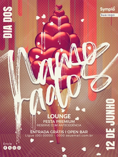 Flyer Dia dos Namorados PSD Editável