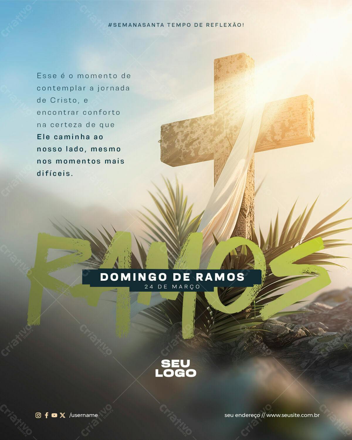 Flyer Domingo de Ramos PSD Editável