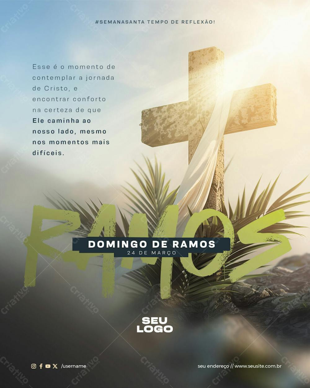 Feed   Data Comemorativa   Domingo De Ramos   Momento De Contemplar A Jornada De Cristo   Psd Editável