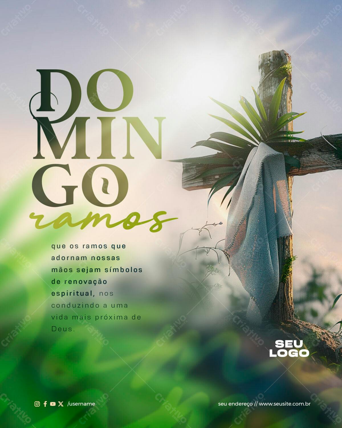 Flyer Domingo de Ramos PSD Editável