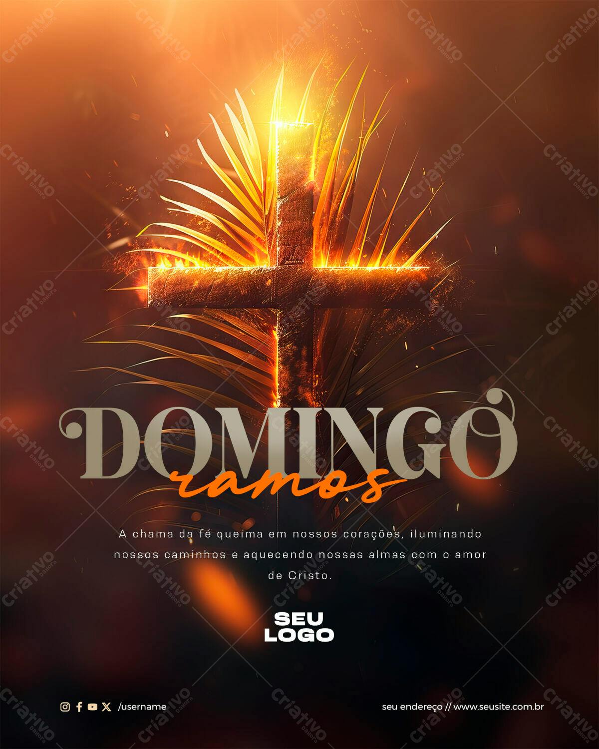 Flyer Domingo de Ramos PSD Editável