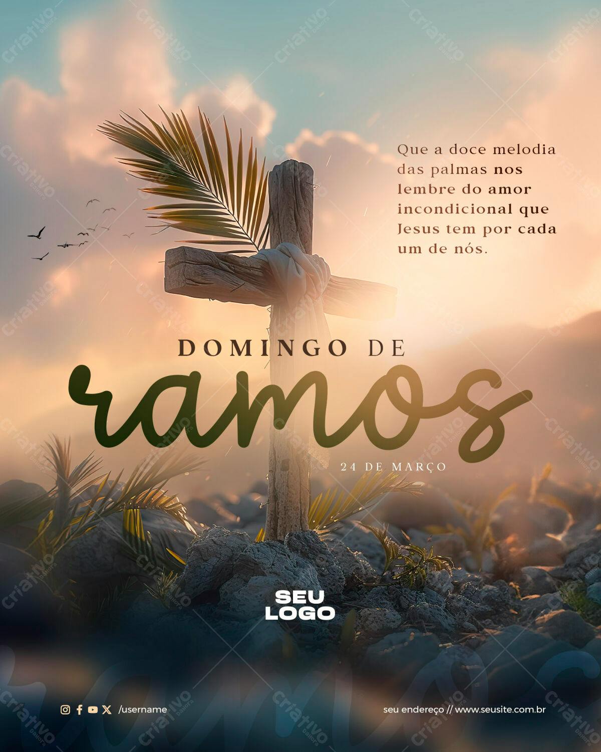 Flyer Domingo de Ramos PSD Editável
