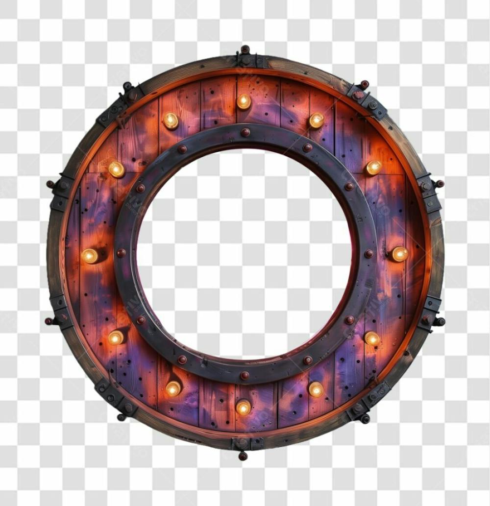 Elemento de madeira com luzes 