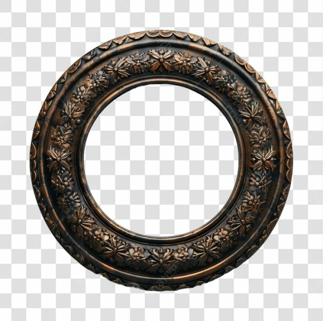 Moldura Circular Bronze PNG com fundo transparente