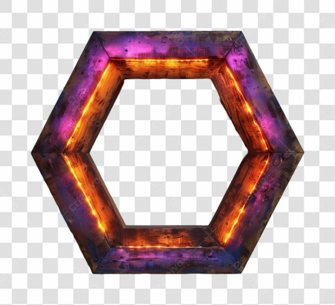 Moldura Hexagonal PNG com fundo transparente