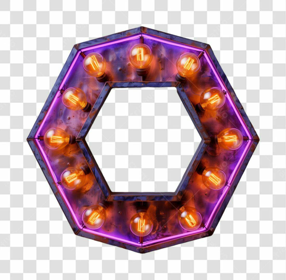 Moldura Hexagonal Luzes PNG com fundo transparente