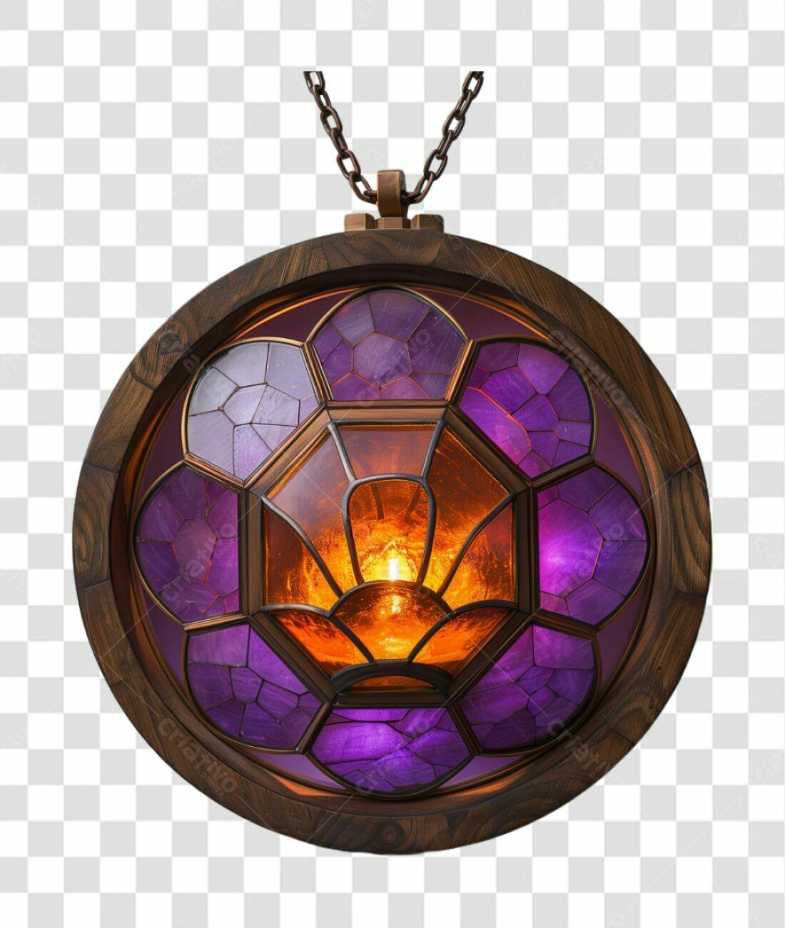 Pingente Vitral Gótico PNG com fundo transparente