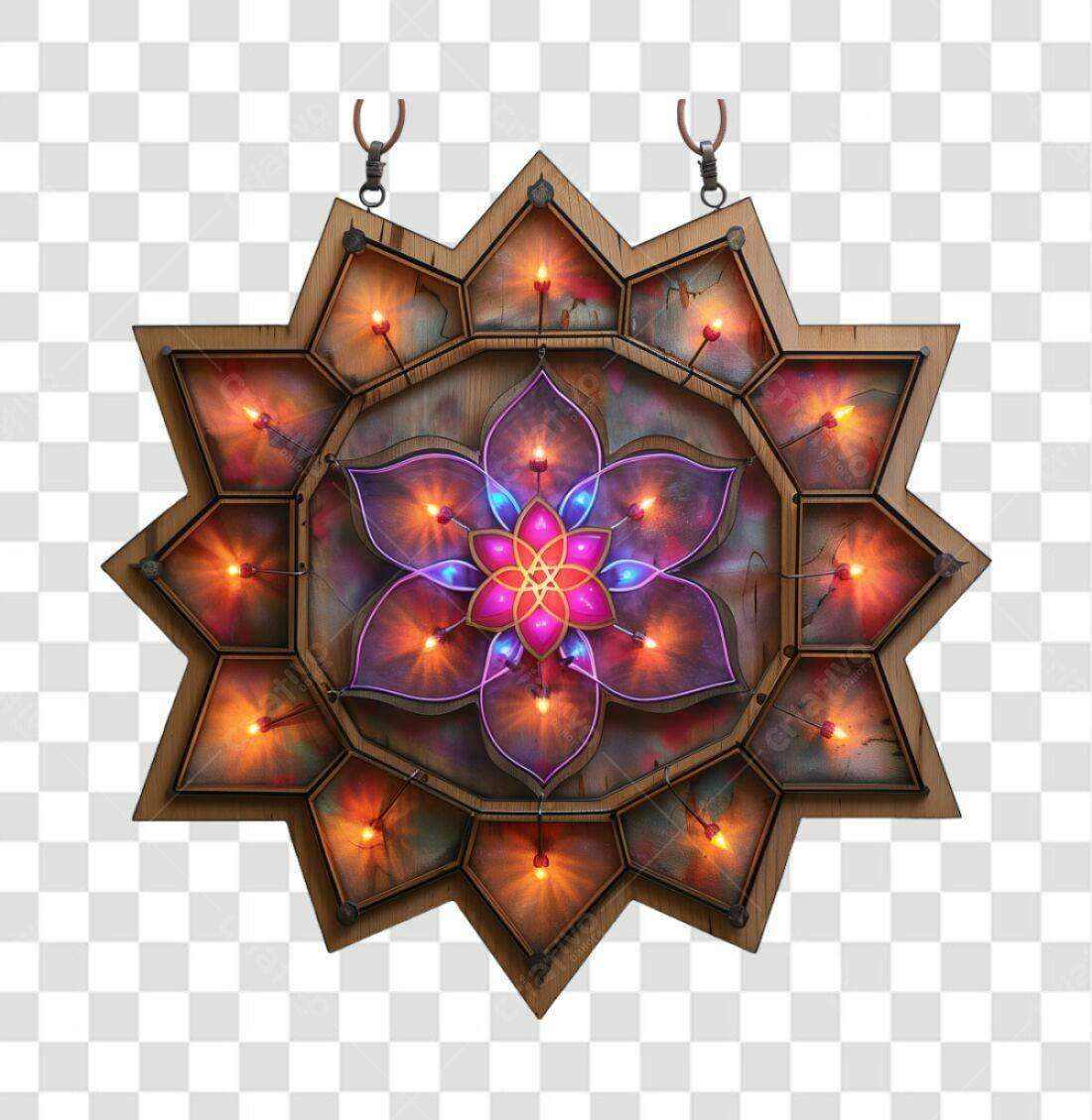 Icone Mandala Iluminada PNG com fundo transparente