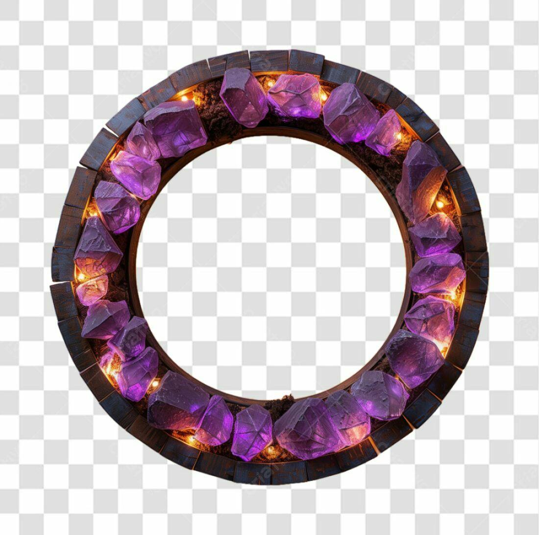 Moldura PNG com fundo transparente Cristais Roxo