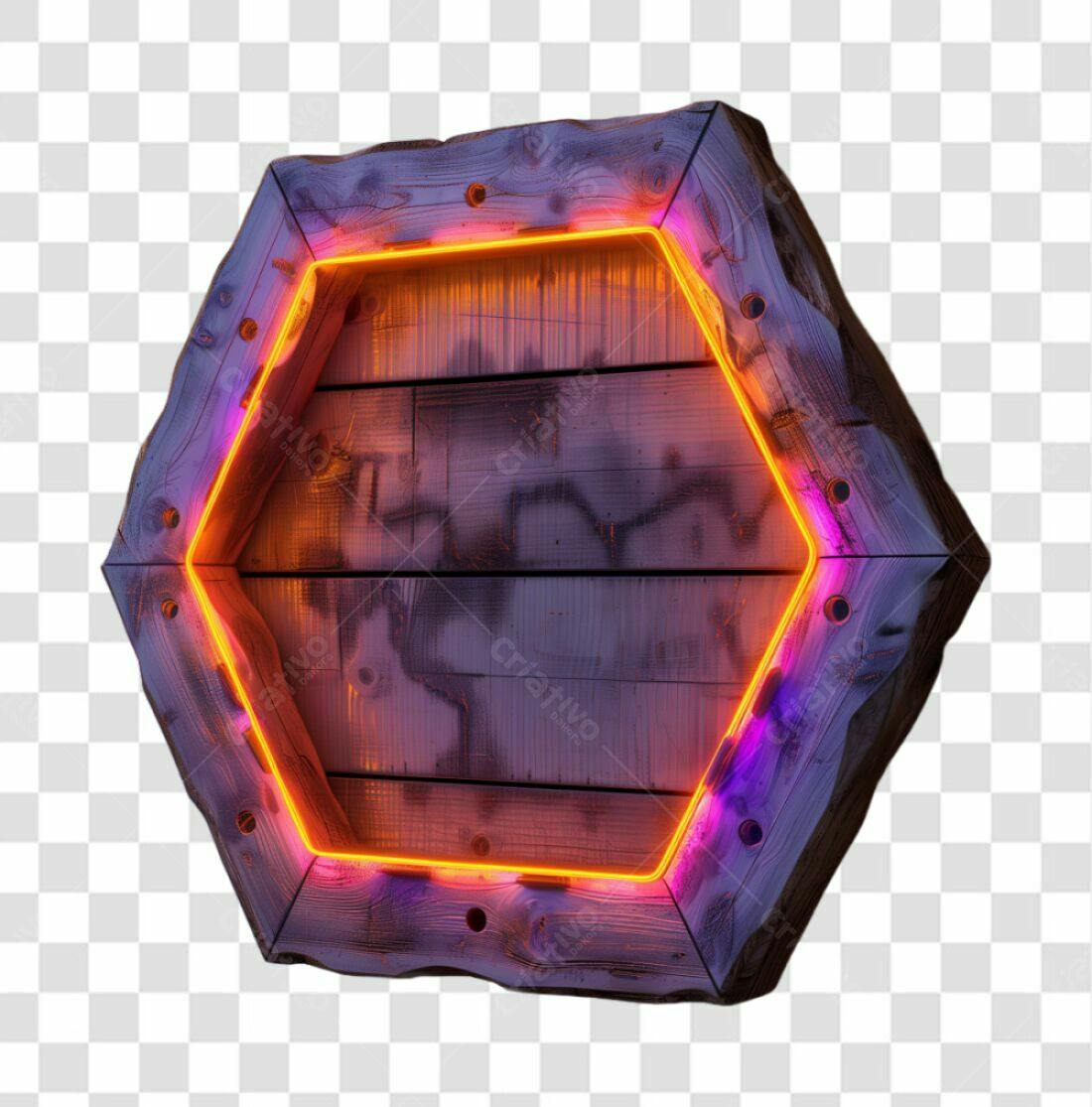 Banner Hexagonal Madeira PNG com fundo transparente