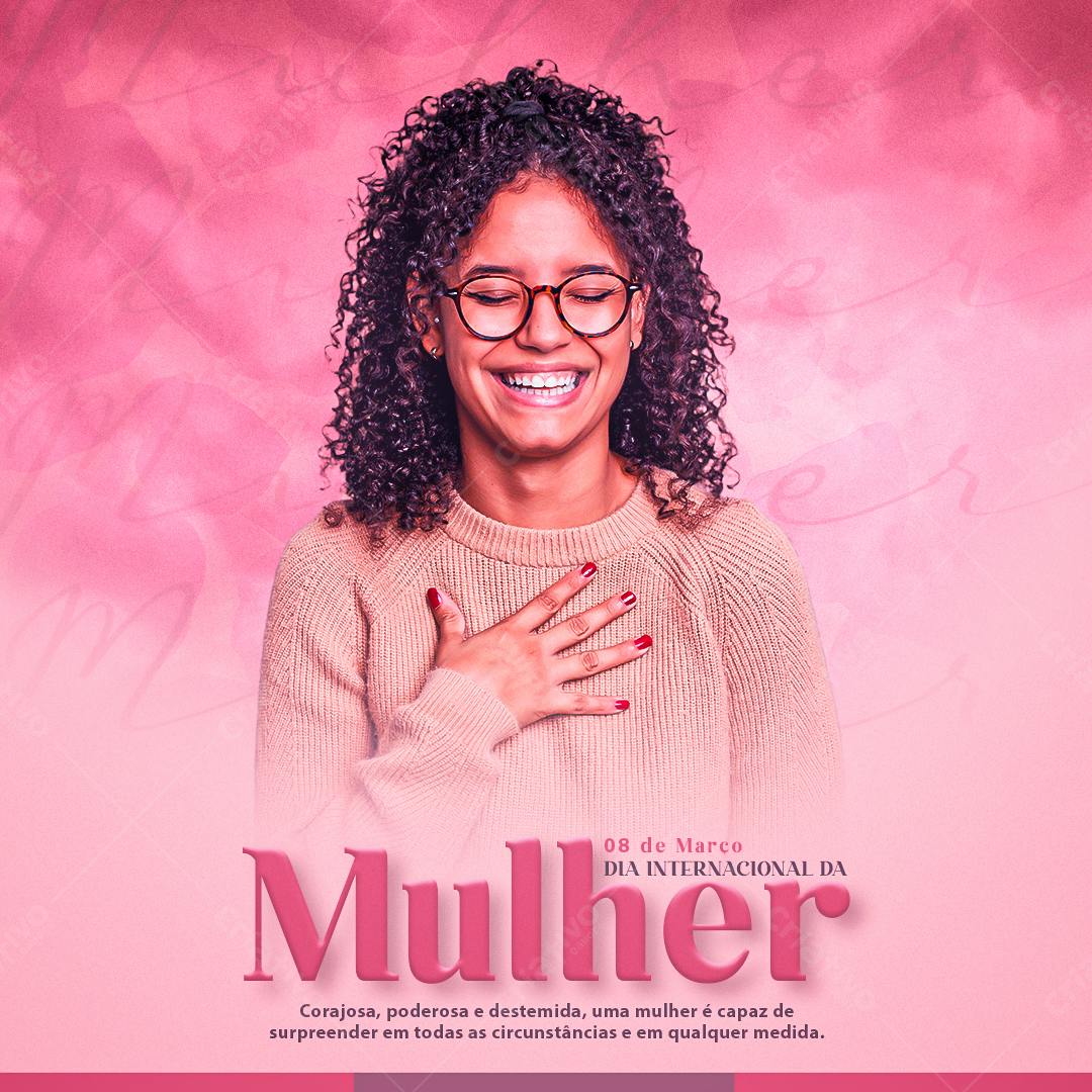 Post para Dia Internacional da Mulher PSD Editável